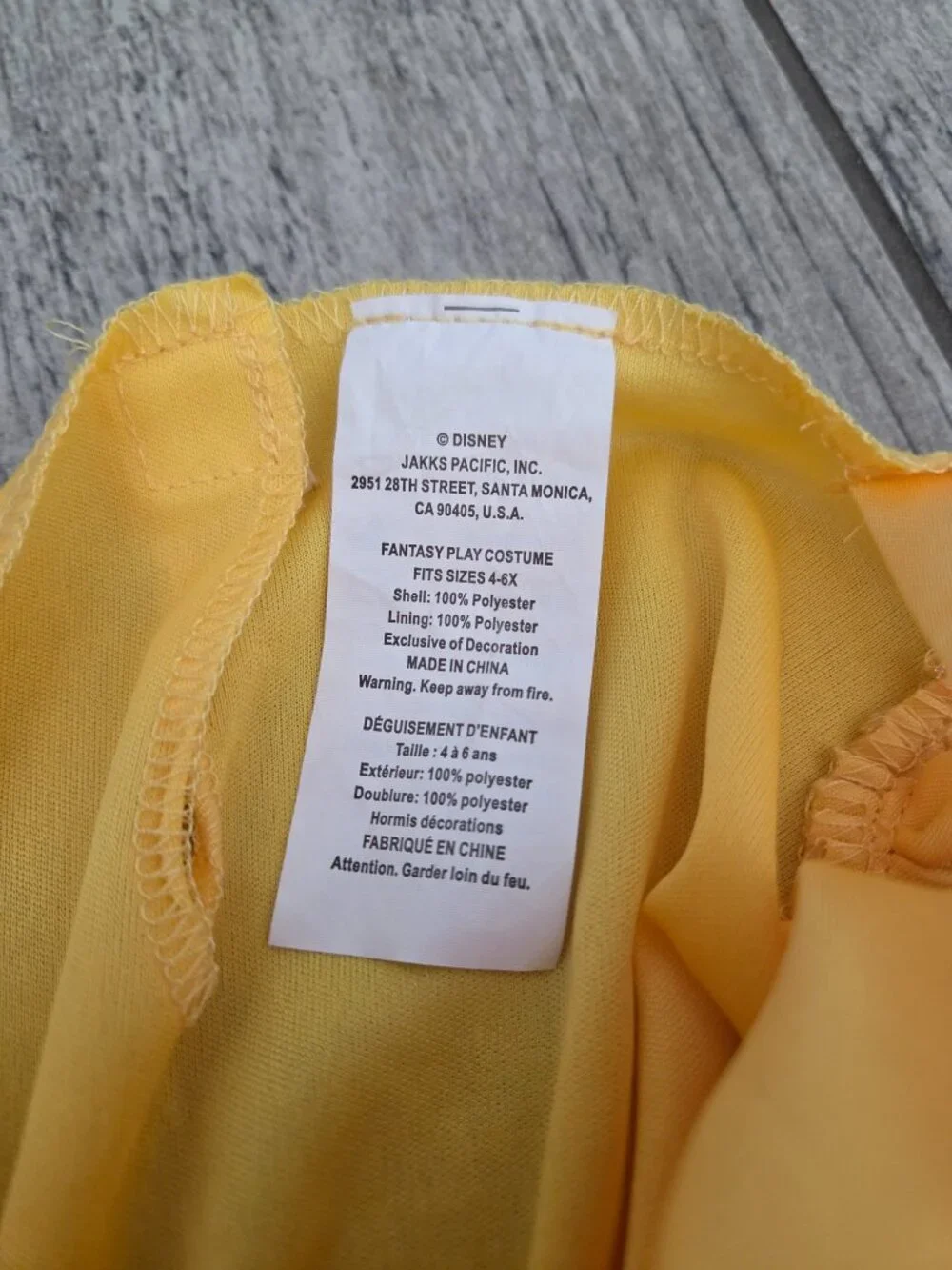 Disney Belle Cosplay Princess Yellow Costume Dress Girls Size 4-6X